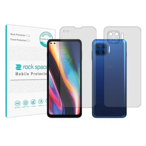 Rockspace clear screen protector HyGEL model suitable for Motorola G 5G Plus mobile phone with back protector