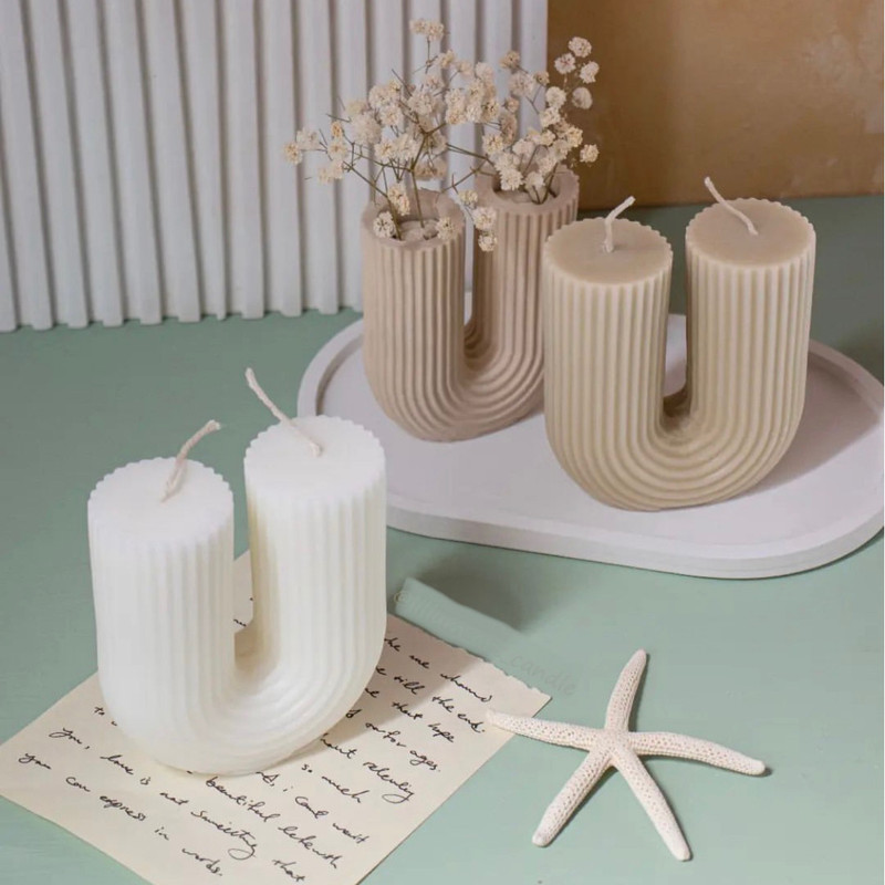 قالب شمع مدل یو شیاردار