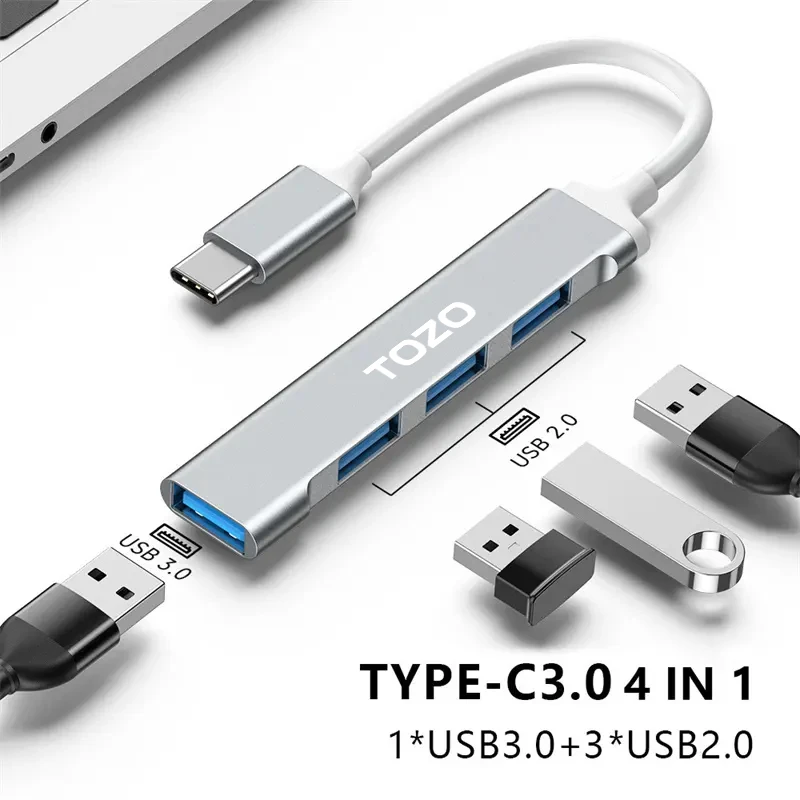 عکس شماره 3 : هاب usb-c چهار پورت usb توزو مدل flow