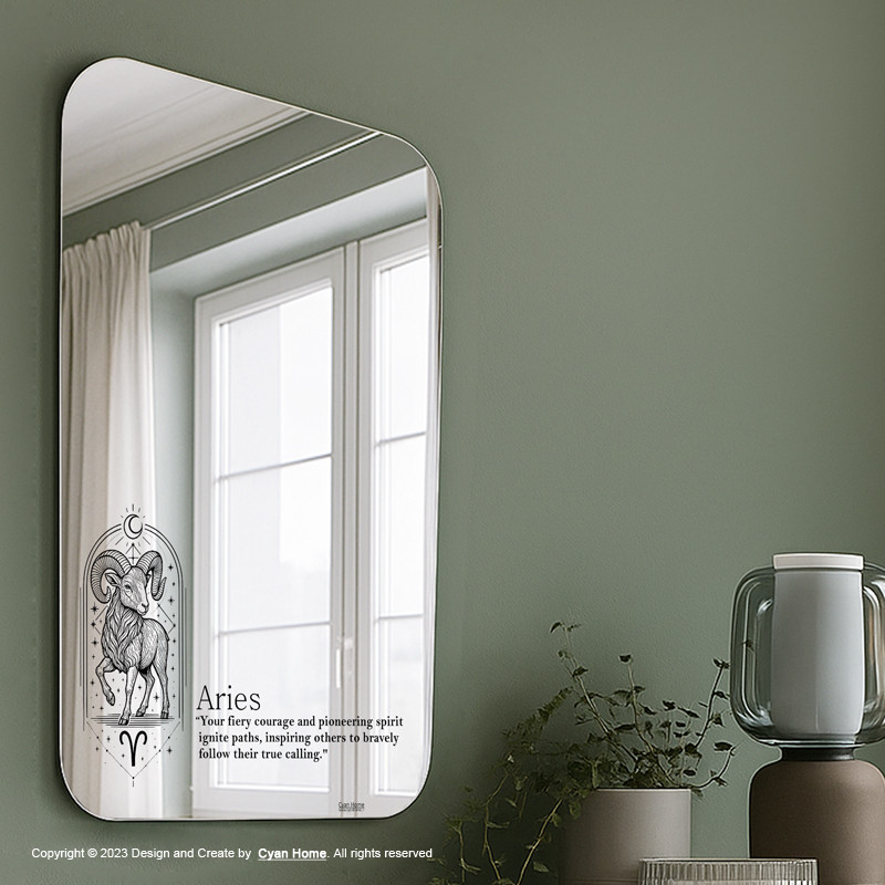 آینه دکوراتیو دیواری سایان هوم مدل ماه تولد فروردین
