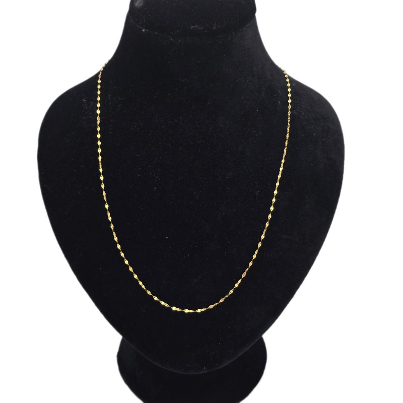 زنجیر پولکی طلا 18 عیار زنانه طلا و شمش برلیان مدل 40