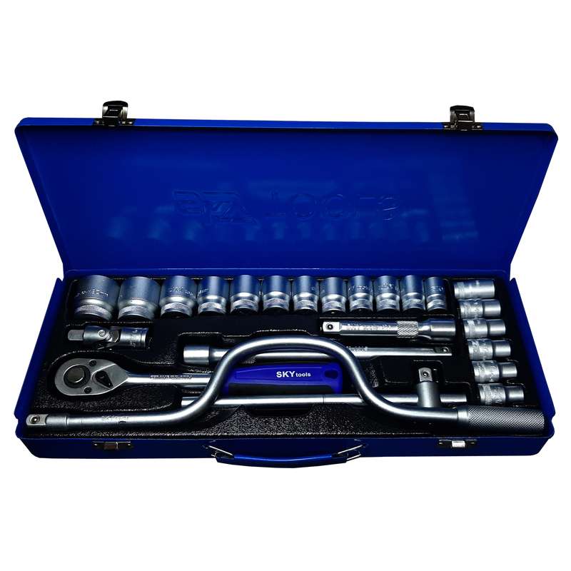 آچار و سری بکس اسکای مدل FG12-20 سایز 1.2 اینچ مجموعه 24 عددی