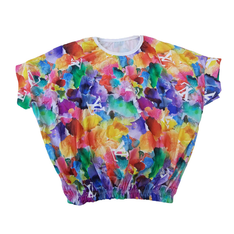 ست نیم تنه و شلوار زنانه مدل اسپرت طرح آبرنگی