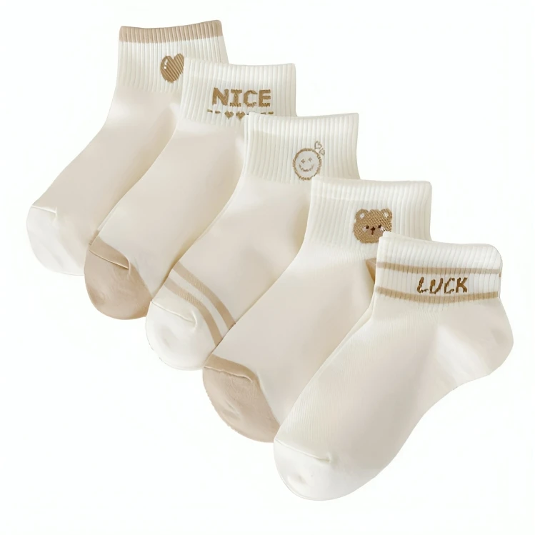 جوراب زنانه مدل BGKNICEBRN بسته 5 عددی