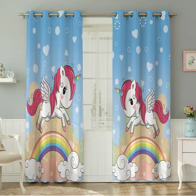 پرده نیروانا طرح  کودک مدل مخمل کد 4763 سایز 140×280 سانتی متر