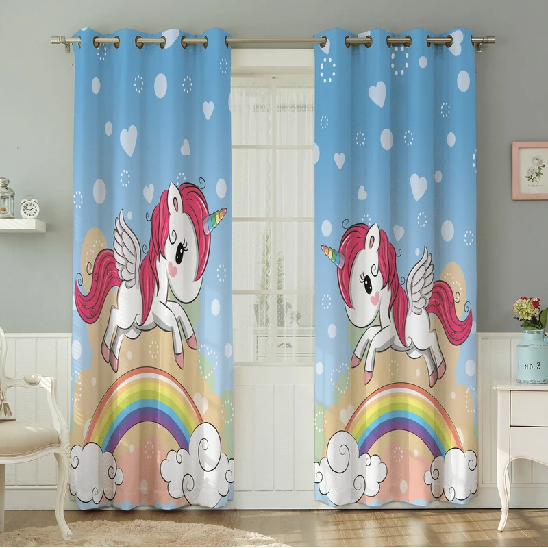 پرده نیروانا طرح  کودک مدل مخمل کد 4763 سایز 140×280 سانتی متر