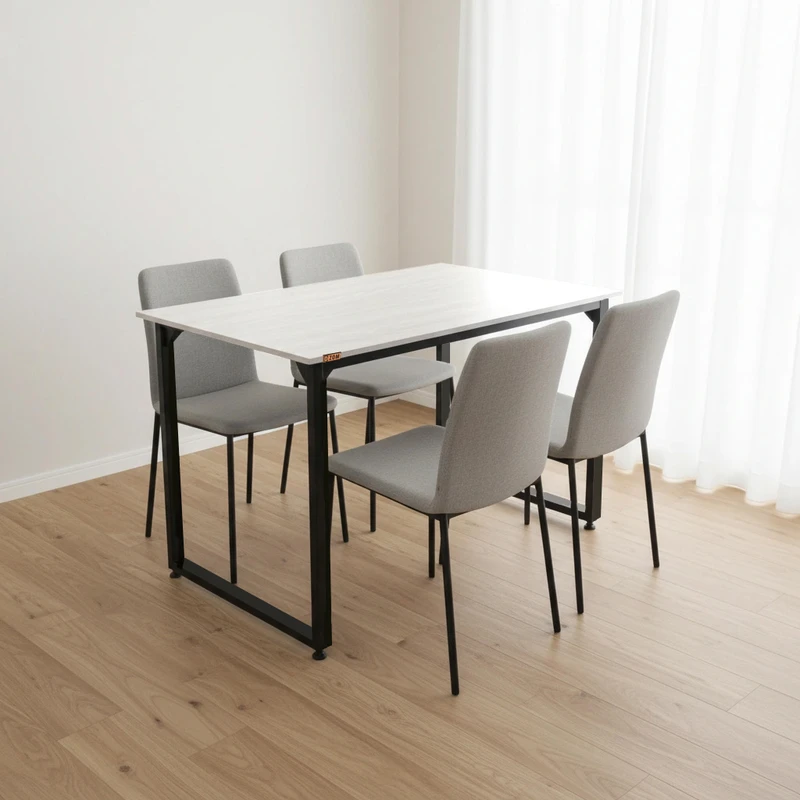 میز ناهارخوری چهار نفره دیزم مدل مونتاژی LNC_asm_120×90_W