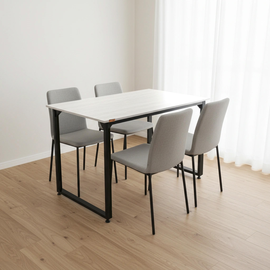 میز ناهارخوری چهار نفره دیزم مدل مونتاژی LNC_asm_120×90_W