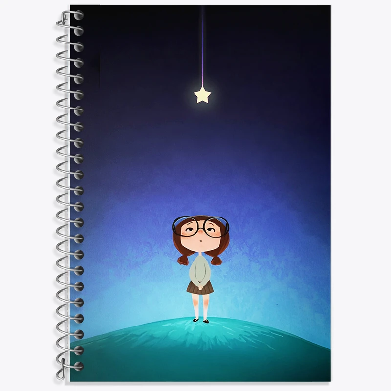 دفتر زبان 50 برگ خندالو مدل سه خط طرح دخترانه کد F8243