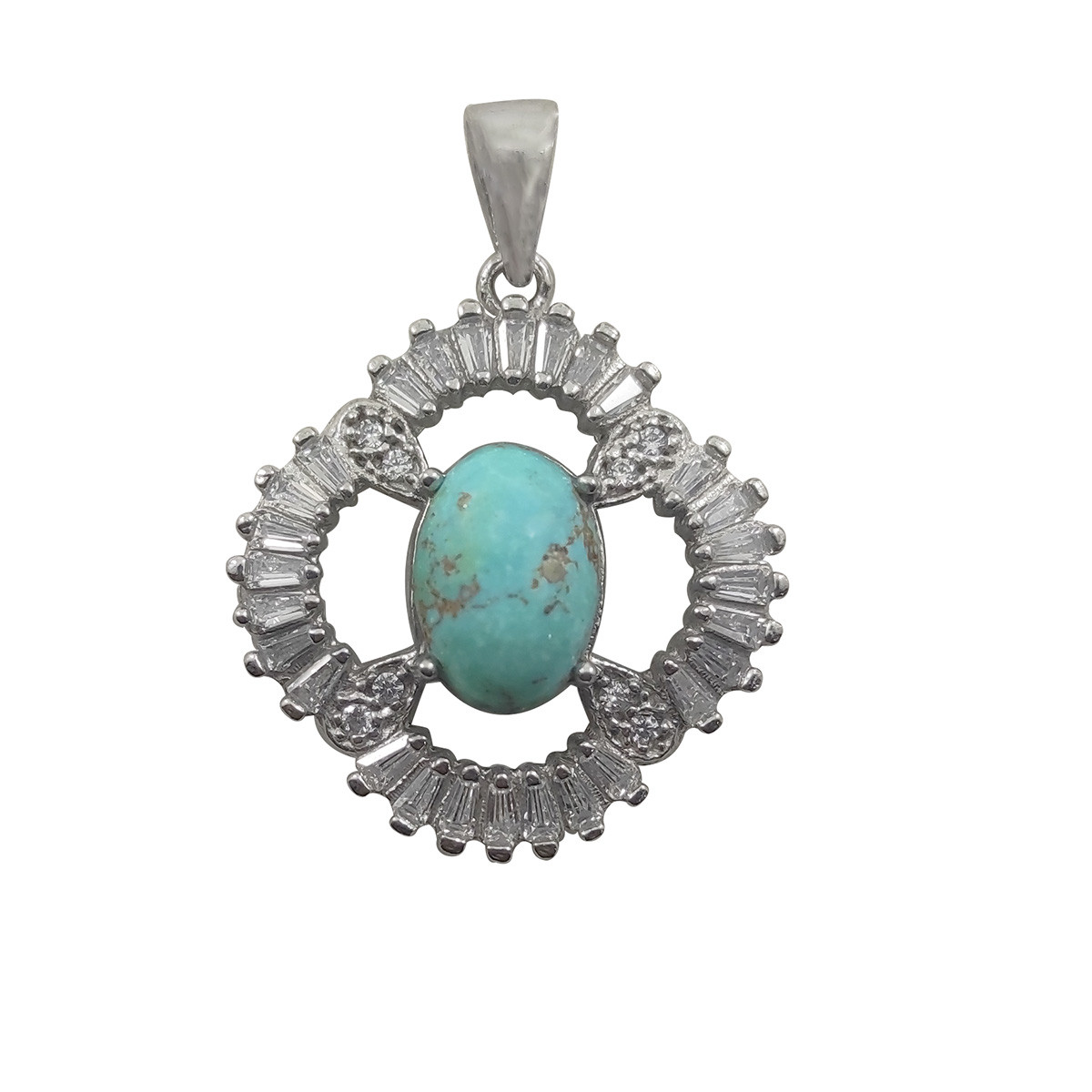 آویز گردنبند نقره زنانه سلین کالا مدل فیروزه نیشابوری MPS-4 آویز گردنبند نقره زنانه سلین کالا مدل فیروزه نیشابوری MPS-4