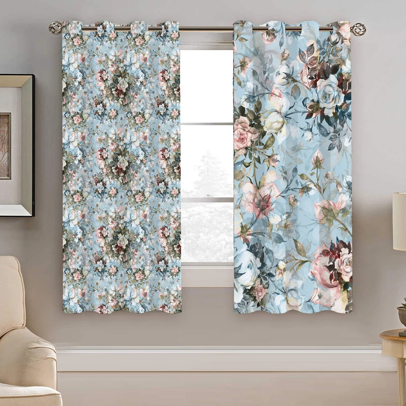 پرده نیروانا طرح گل  مدل مخمل کد 4863 سایز 140×200 سانتی متر