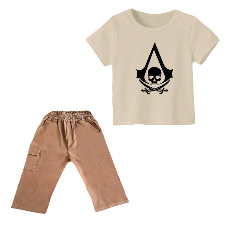 ست تی شرت و شلوارک پسرانه مدل اساسینز کرید کد ۳