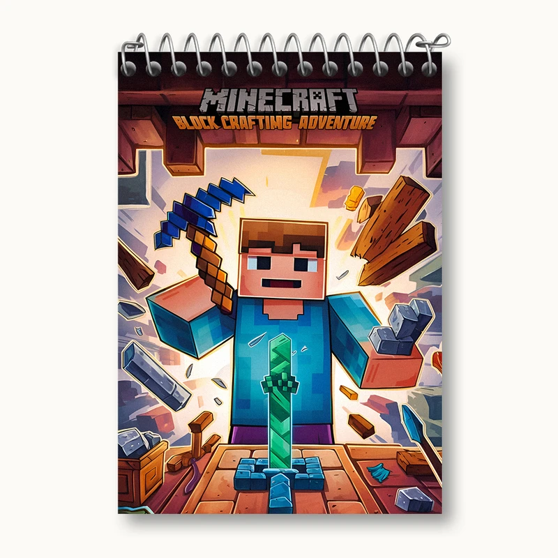 دفتر یادداشت 50 برگ خندالو طرح ماینکرافت (Minecraft) کد N5198