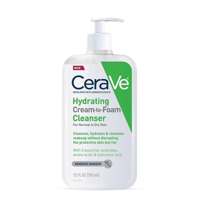 کرم پاک کننده صورت سراوی مدل Cream-to-Foam Cleanser مناسب برای انواع پوست حجم 355 میلی‌ لیتر