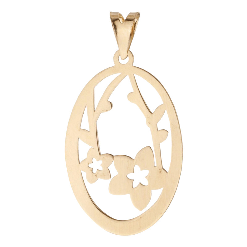 آویز گردنبند طلا 18 عیار زنانه نیکان گلد طرح گل