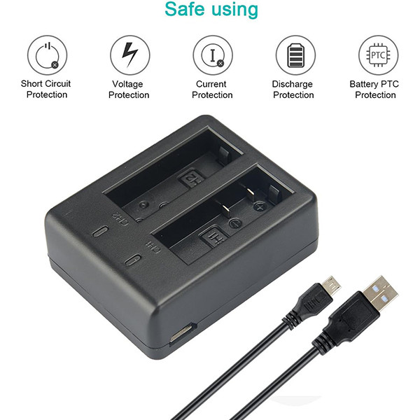 شارژر باتری دوربین مدل KIT-SJ4000-USB بسته 2 عددی