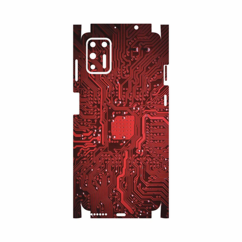 برچسب پوششی ماهوت مدل Red Printed Circuit Board-FullSkin مناسب برای گوشی موبایل موتورولا Moto G9 Plus