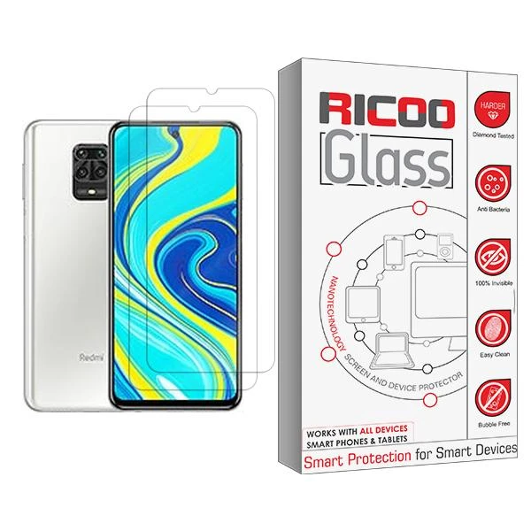 محافظ صفحه نمایش ریکو مدل Ricoo Glass MIX002 مناسب برای گوشی موبایل شیائومی Redmi Note 9 Pro (India) بسته دو عددی