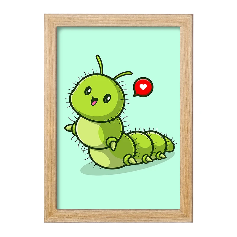 تابلو خندالو مدل حیوانات بامزه کرم ابریشم کد 29696