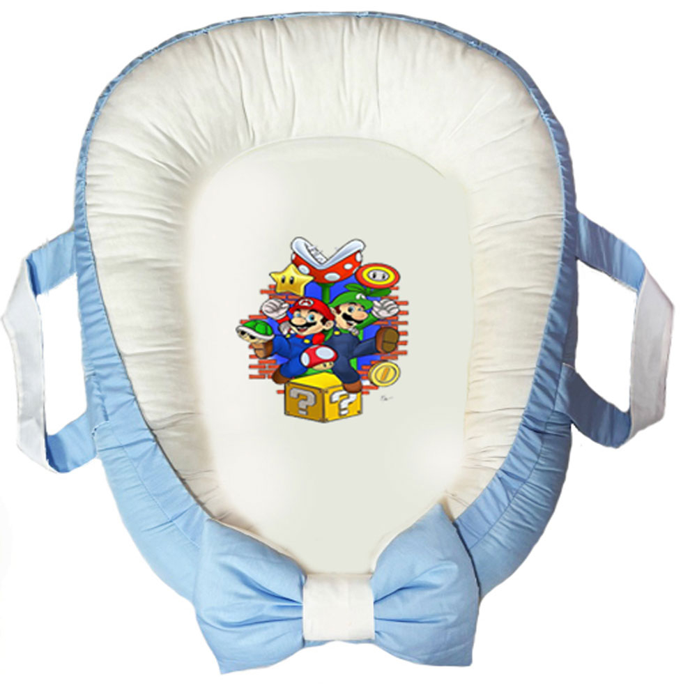 سرویس خواب سه تکه نوزاد ناریکو مدل گارد محافظ دار طرح کارتونی برادران سوپر ماریو کد 0617