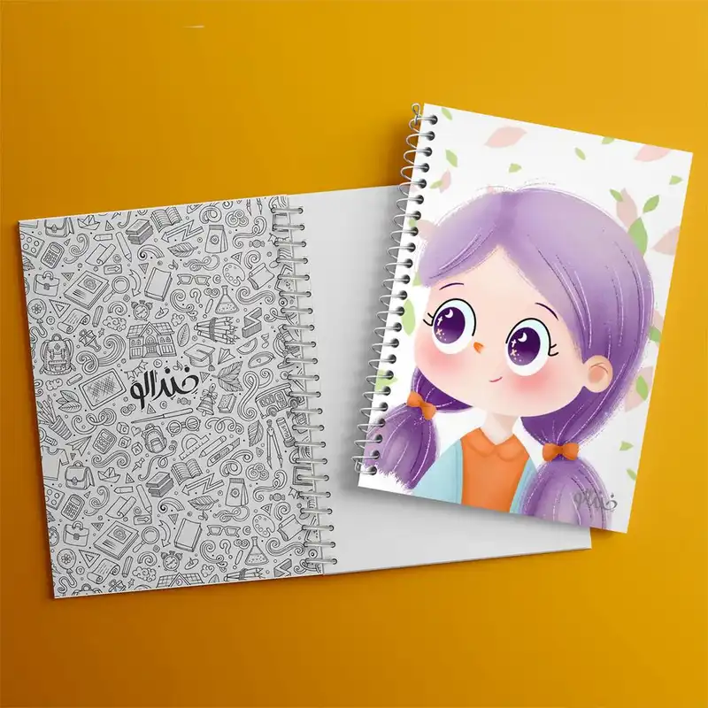 دفتر مشق 50 برگ خندالو مدل دخترانه فانتزی کد 25717