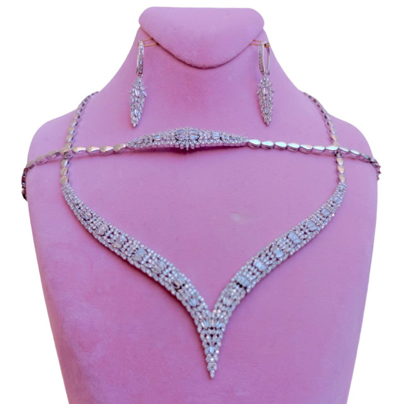 نیم ست نقره زنانه مدل تنیسی ساچ 1 نیم ست نقره زنانه مدل تنیسی ساچ 1