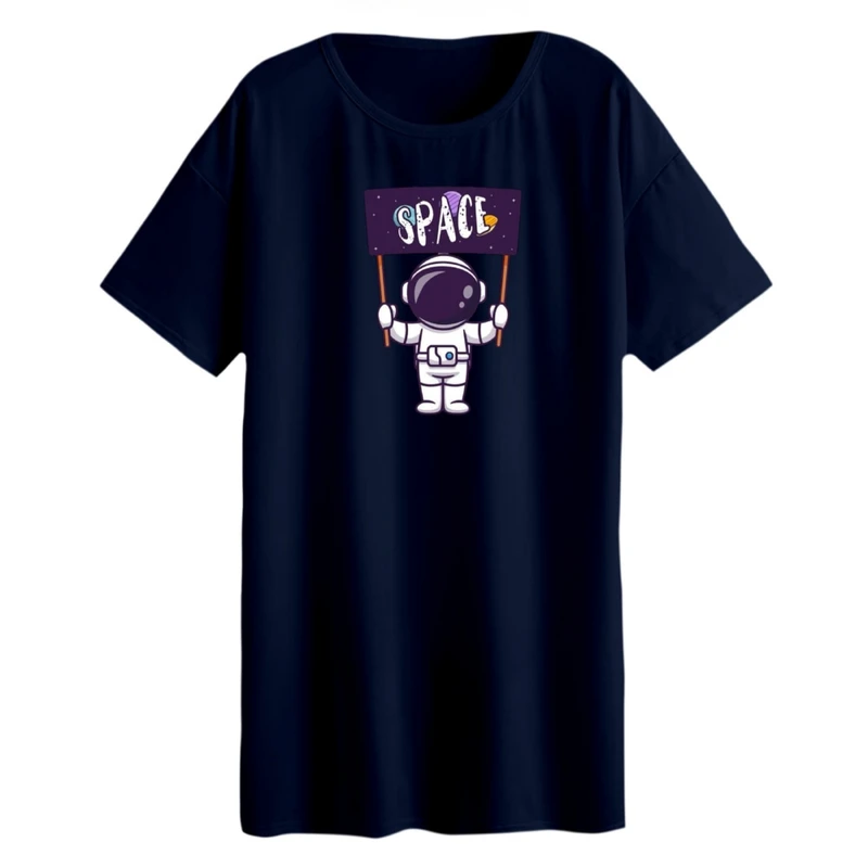 تی شرت لانگ زنانه مدل فضانورد کد 05