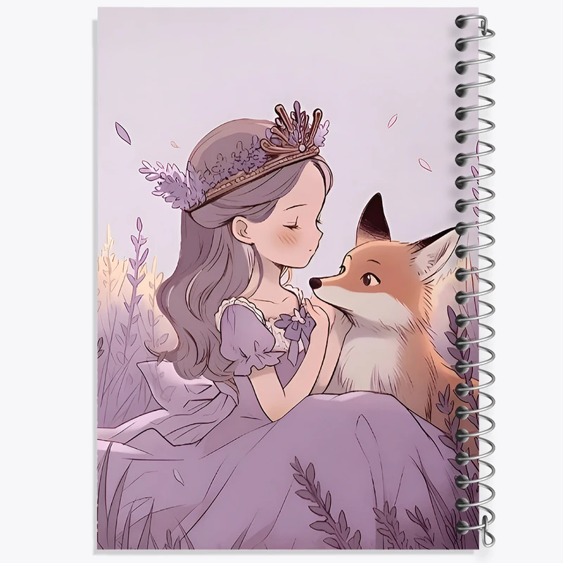 دفتر شطرنجی 50 برگ خندالو طرح دختر و روباه کد N3138