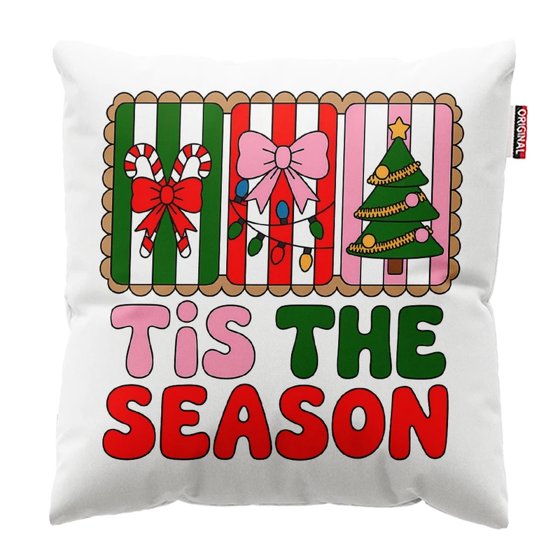 کوسن پاد آفرین مدل کریسمس طرح بابانوئل کاج گوزن آدم برفی کد PK302764 سایز 30*30 سانتی متر