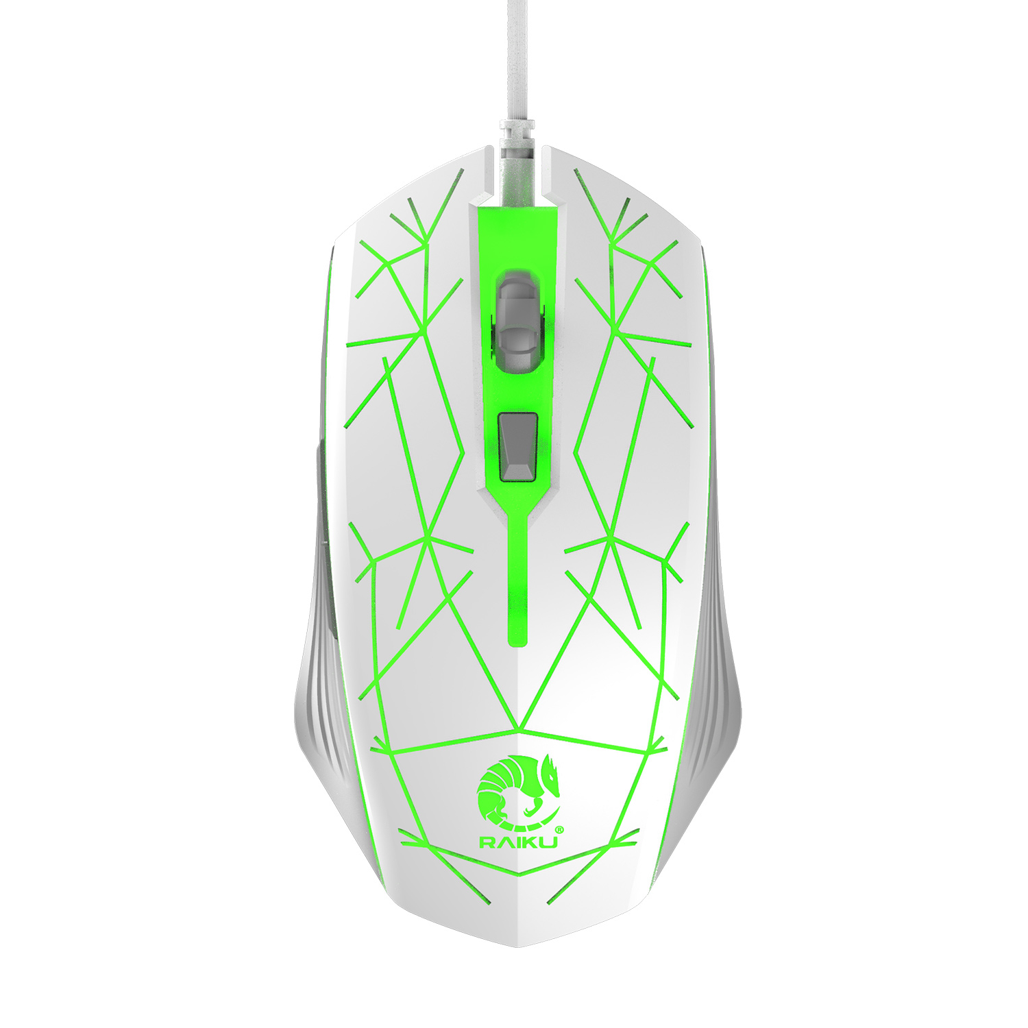 ست گیمینگ رایکو مدل T28 کد RGB-2024 WHITE، سوییچ ممبران، Full-Size، نورپردازی LED RGB