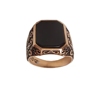 انگشتر مردانه مدل سیاه قلم طلاروس  کد t.s.71445