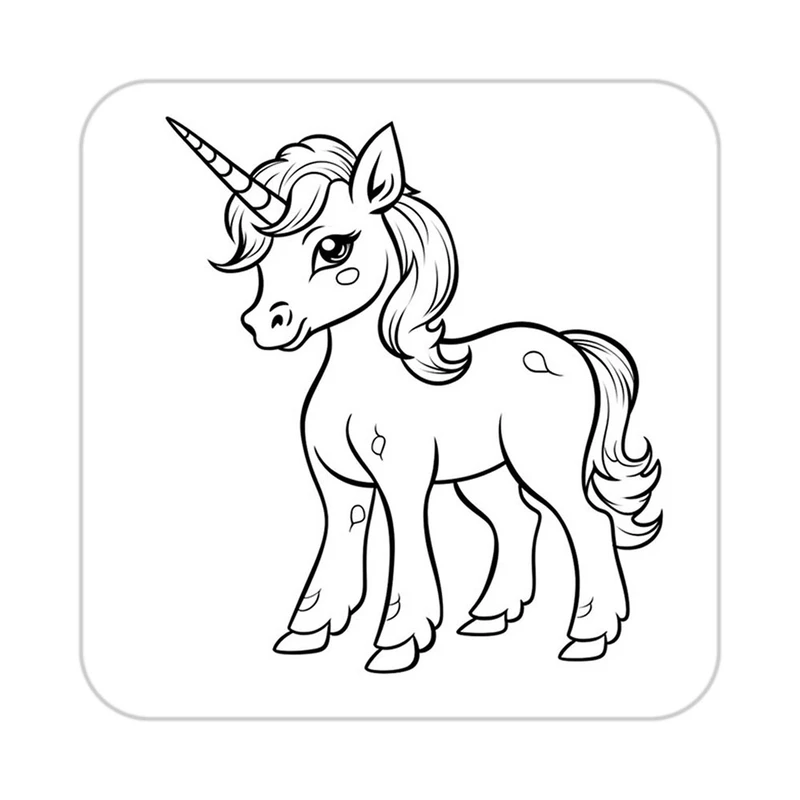 زیر لیوانی کاکتی طرح اسب تک شاخ و یونیکورن مدل mp29807