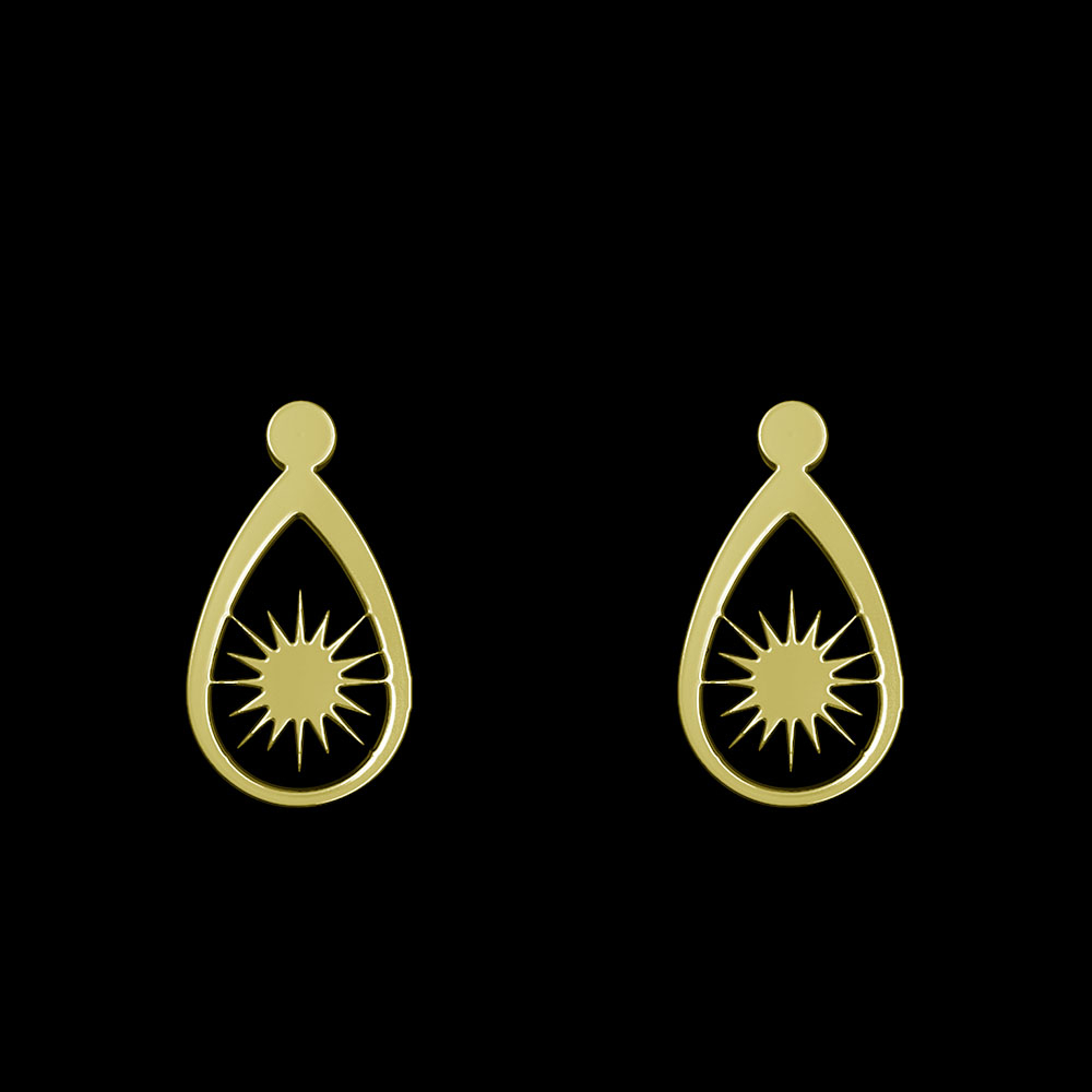 گوشواره طلا 18 عیار زنانه مدوپد مدل خورشید کد GA1-11748