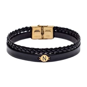 دستبند طلا 18 عیار مردانه لیردا مدل حرف N
