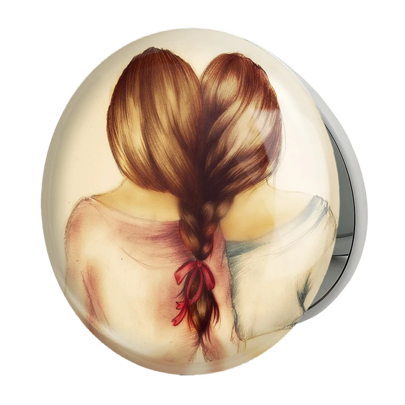 آینه جیبی خندالو طرح دخترونه مدل تاشو کد 5957 