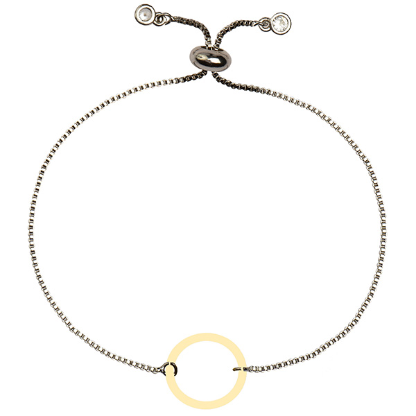 دستبند طلا 18 عیار دخترانه کرابو طرح دایره مدل Krd1593