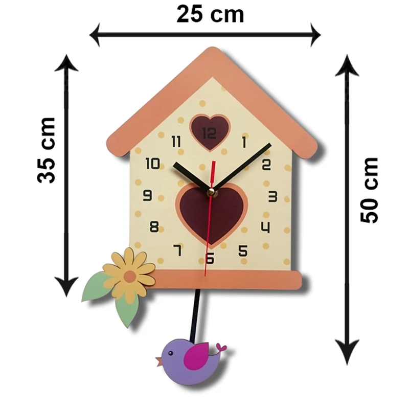 ساعت دیواری کودک باروچین مدل لانه پرنده عکس شماره 4