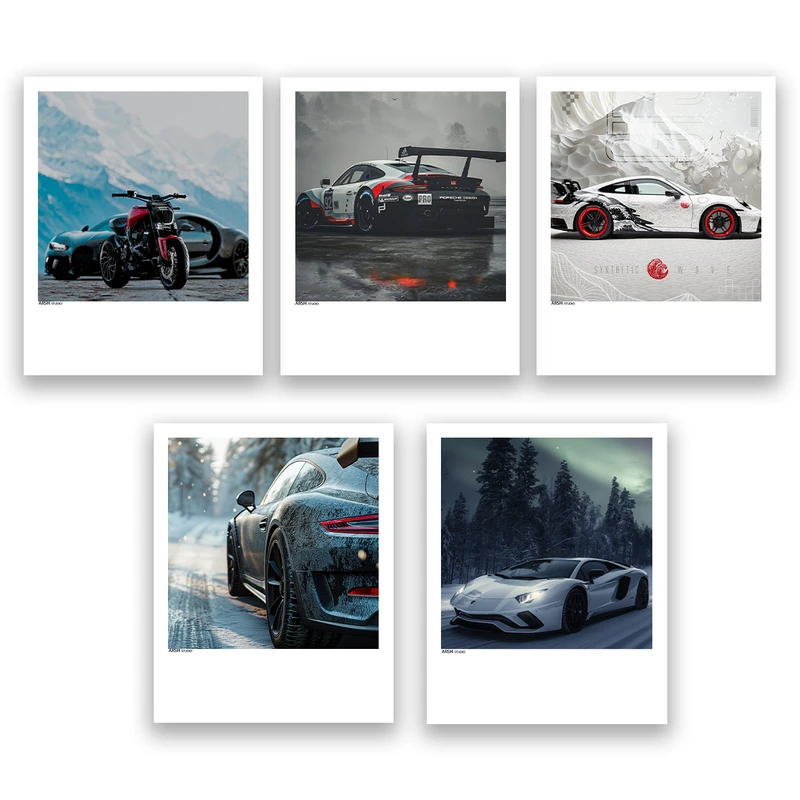 آویز تزیینی عرش مدل فانتزی ماشین اسپرت کد Asa1315 مجموعه پنج عددی