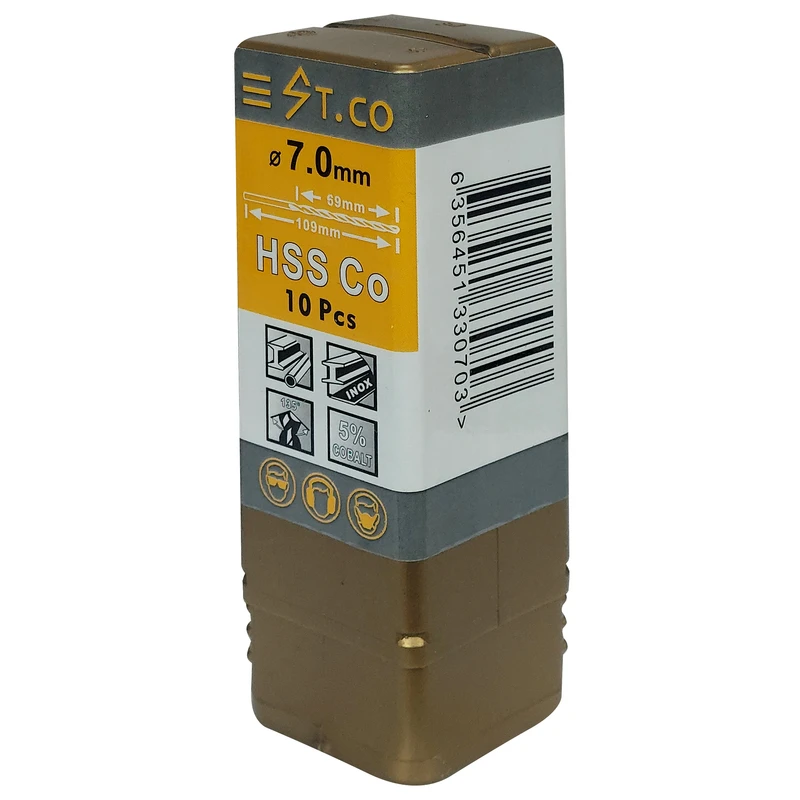 مته کبالت اس تی کو مدل HSSCO سایز 7 میلی متر مجموعه 10 عددی