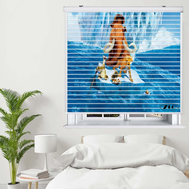 پرده زبرا زیو مدل سیلوئت K3074 سایز 150x150 سانتی متر