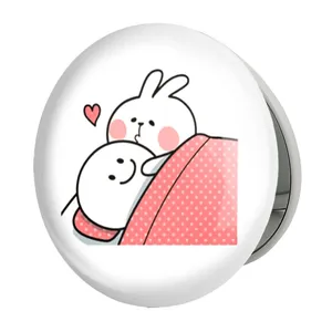 آینه جیبی خندالو طرح عاشقانه مدل تاشو کد 5923 