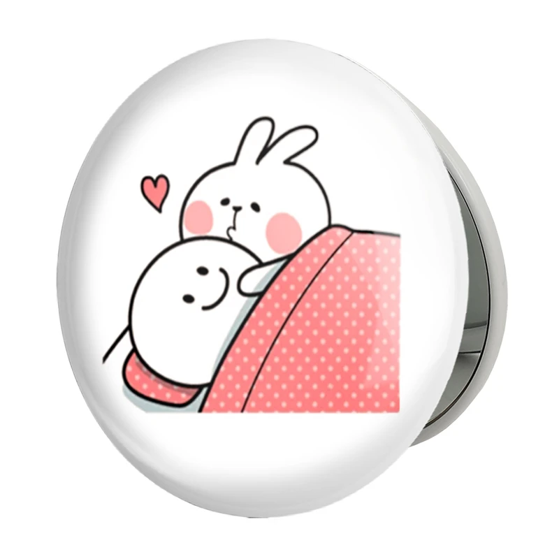 آینه جیبی خندالو طرح عاشقانه مدل تاشو کد 5923 