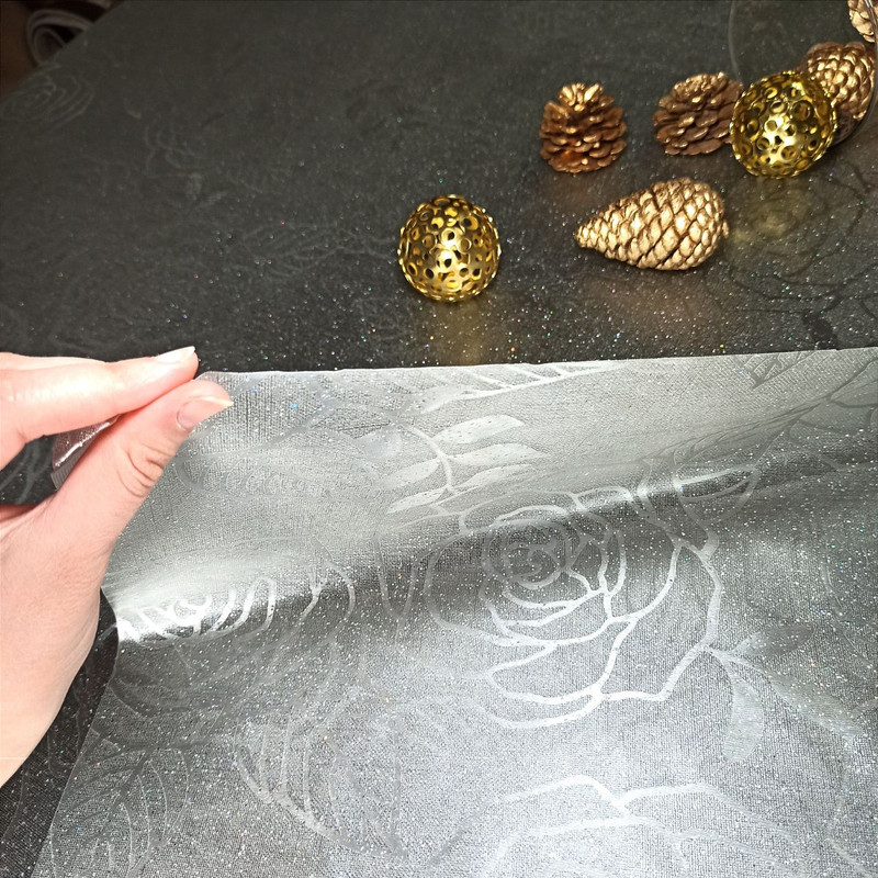 طلق رومیزی  طرح رز فانتزی اکلیلی مدل ژله ای سایز 140×100 سانتی متر