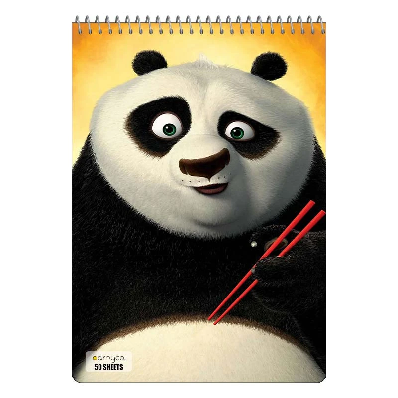 دفتر نقاشی 50 برگ سیمی کارنیکا طرح پاندای کونگ فوکار Kung Fu Panda کد 87438