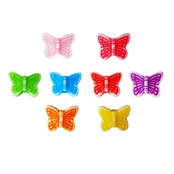 آویز دستبند طرح پروانه رنگین کمان کد AD 161 مجموعه 8 عددی