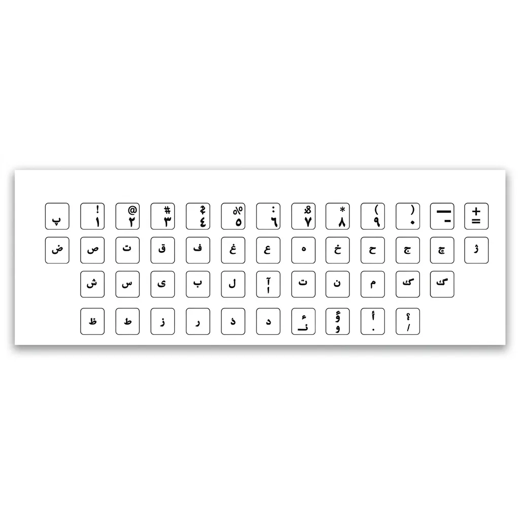 برچسب حروف فارسی کیبورد کد ۰۰۲