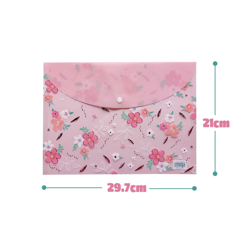 پوشه مدل دکمه دار طرح شفاف سایز A4 بسته 12 عددی