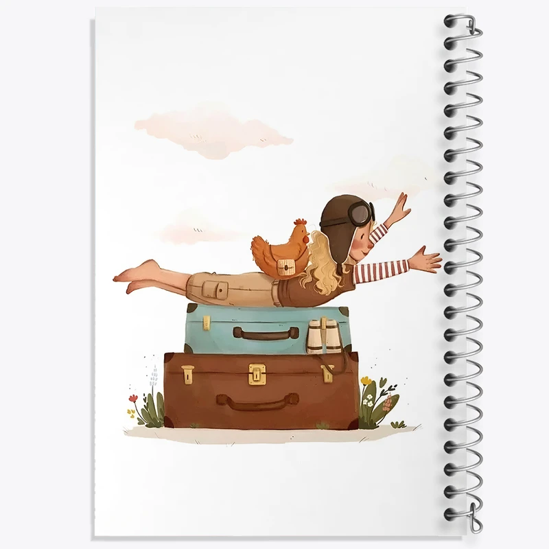 دفتر نقاشی 50 برگ خندالو طرح دختر عشق پرواز کد N5643