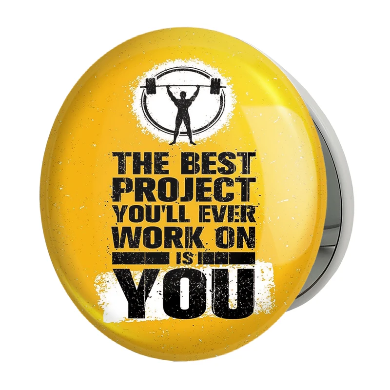 آینه جیبی خندالو طرح جملات انگیزشی مدل تاشو کد 10037 