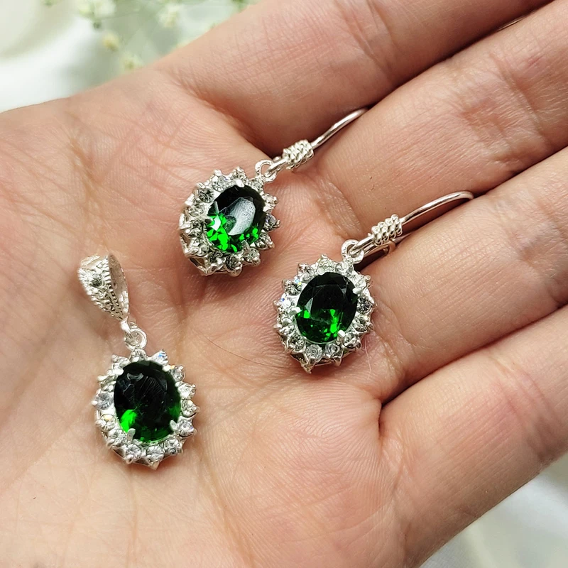 عکس شماره 2 : سرویس نقره زنانه سلین کالا مدل زمرد کد 90